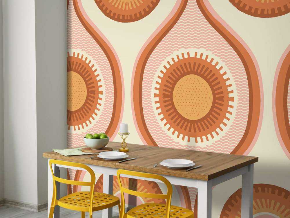 Spirales solaires chaudes de style rétro