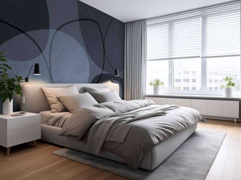 Forme du milieu du siècle et contour N bleu-gris