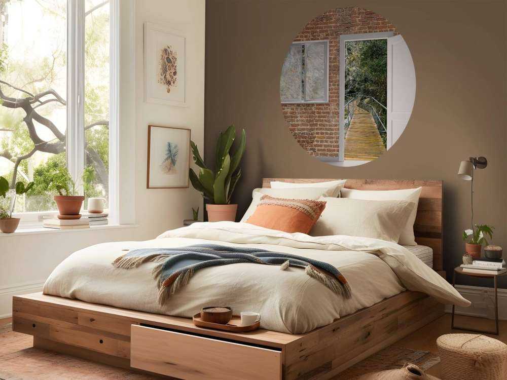 Pont entre rocher et verdure