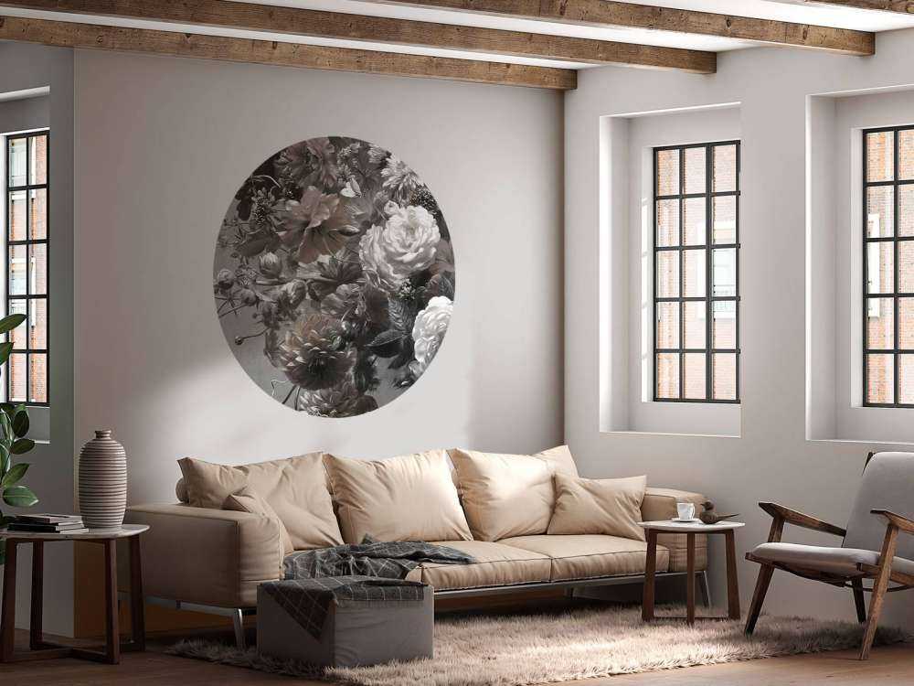 Grand bouquet avec des coquelicots sépia