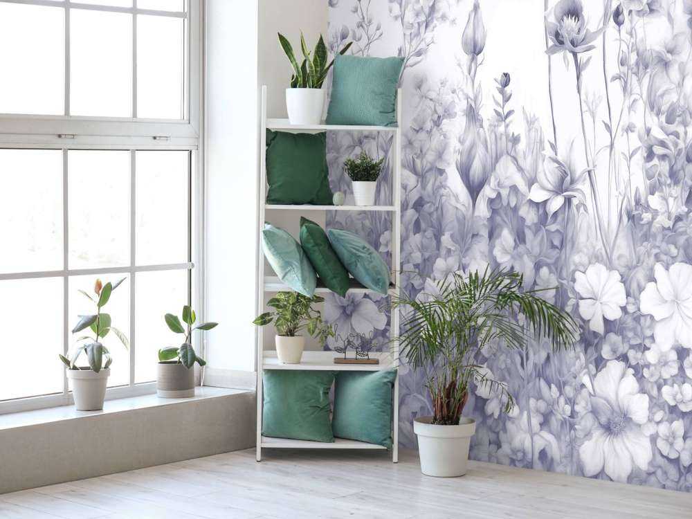 Fleurs de mon âme sans couture - violet