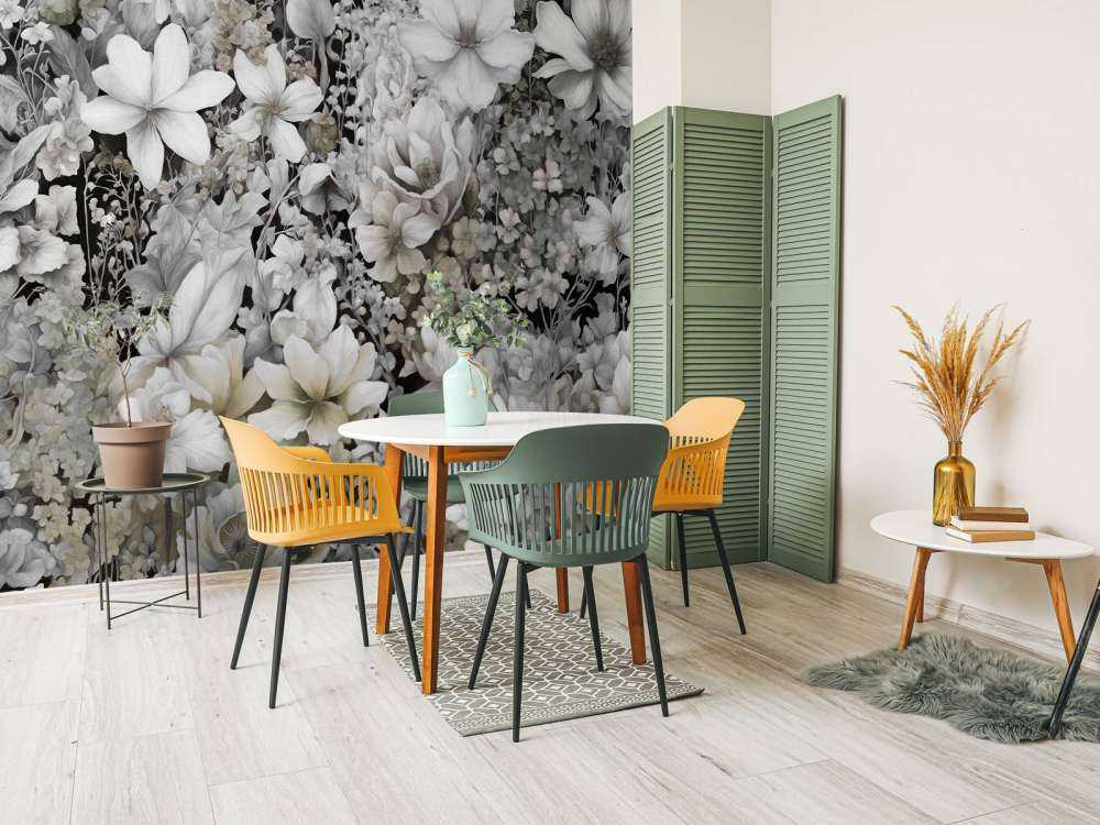 Festival de fleurs sans couture - gris