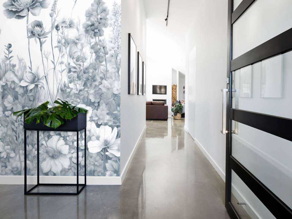 Fleurs de mon âme sans couture - bleu