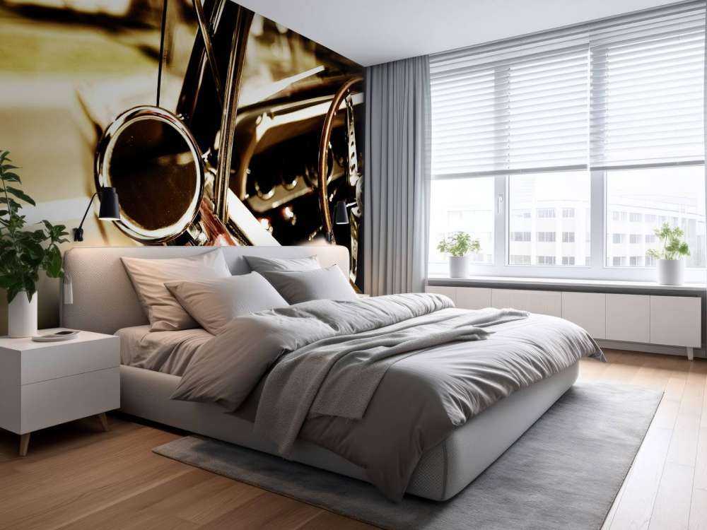 Gros plan sur la voiture de collection rouge