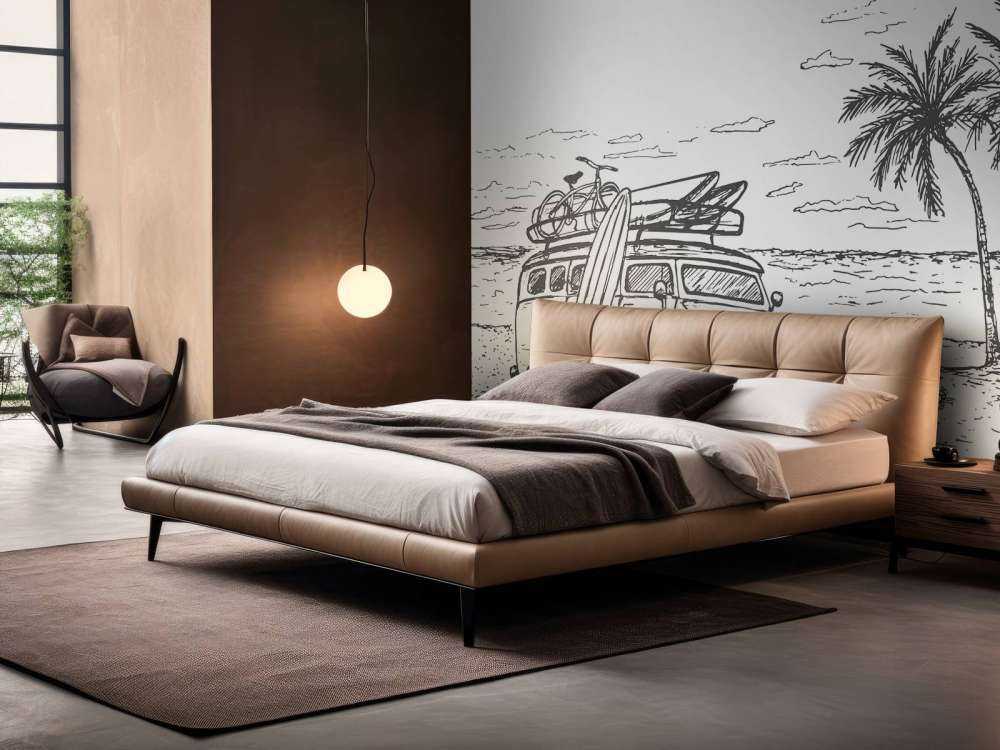 Dessin de plage style crayon