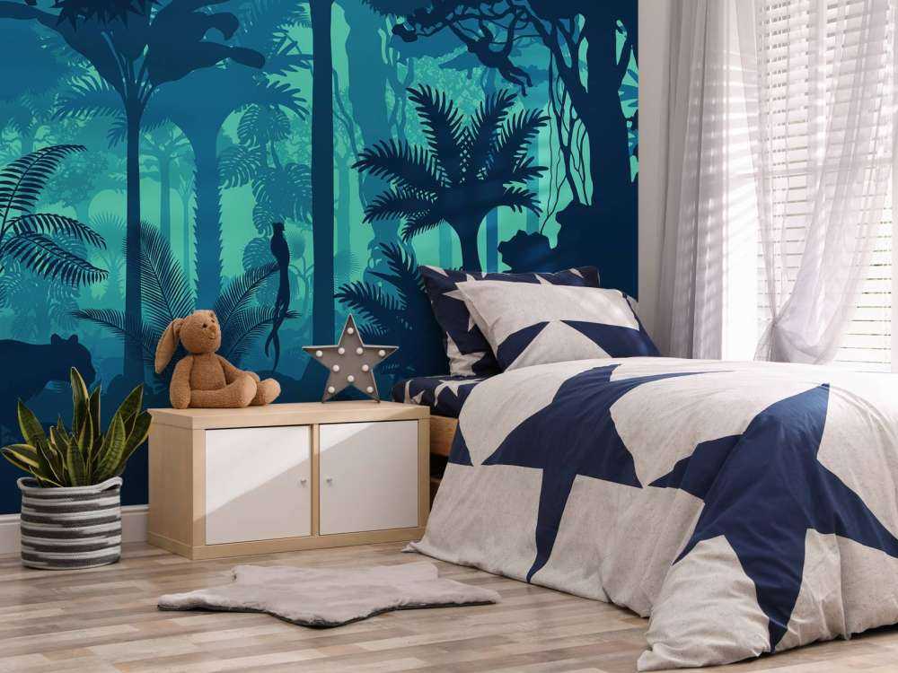 Silhouettes bleues de la jungle