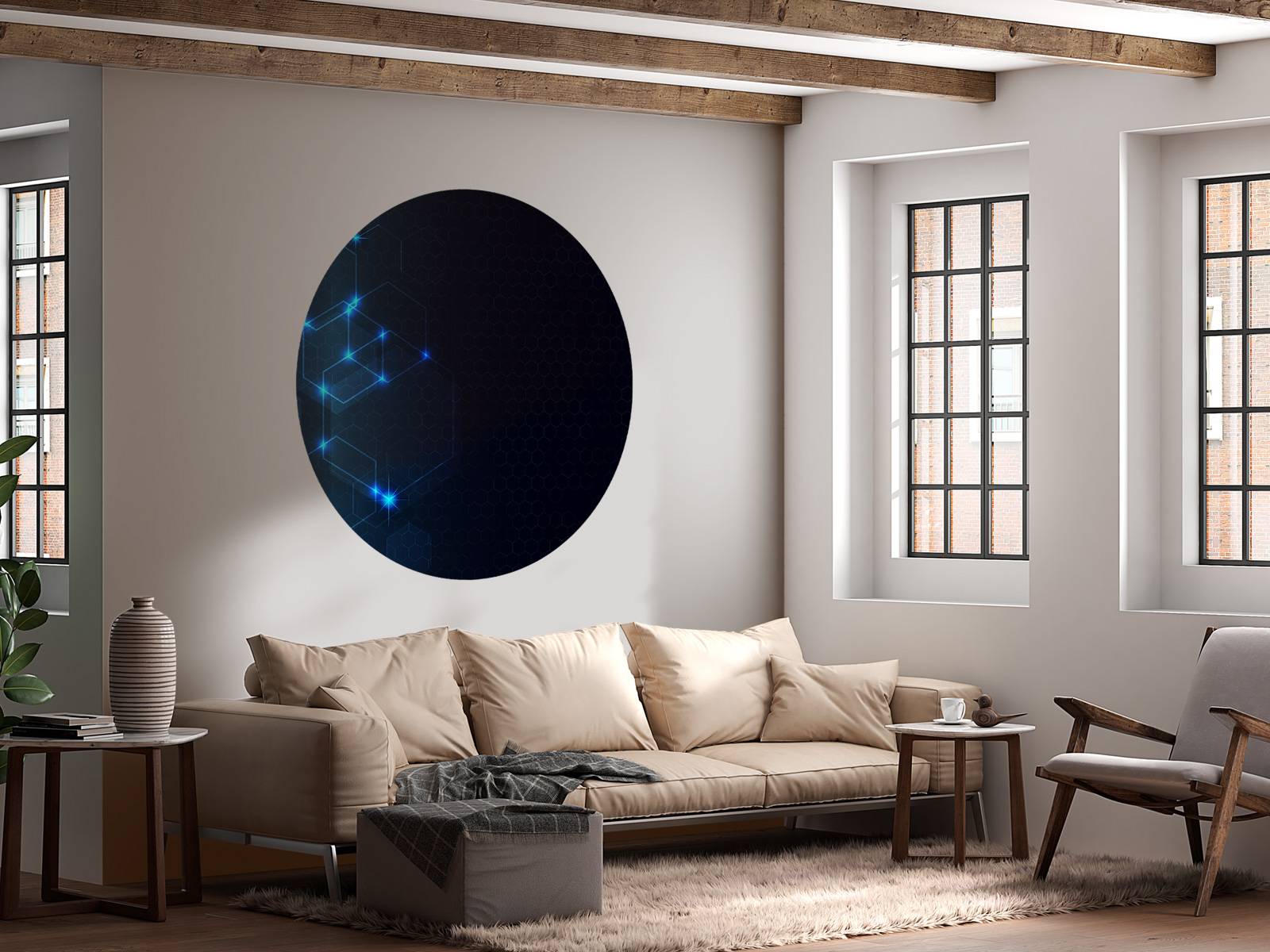 Hexagones lumineux abstraits