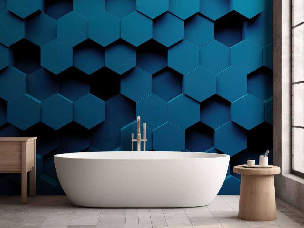 Hexagones bleu foncé