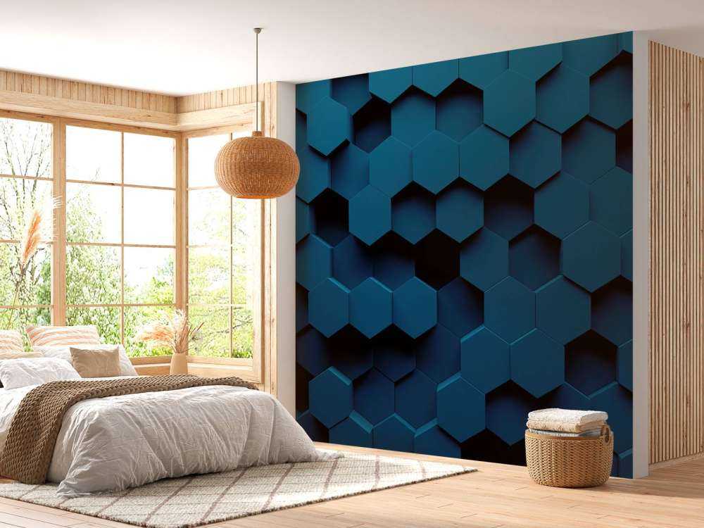 Hexagones bleu foncé