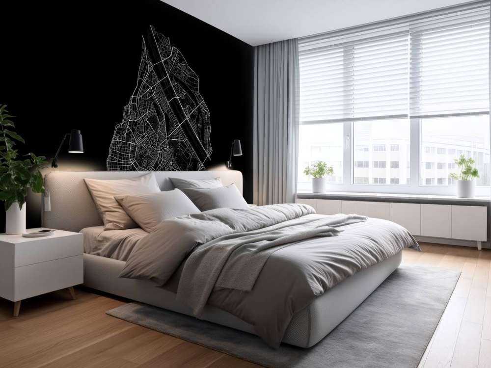 Plan du centre-ville de Vienne, noir