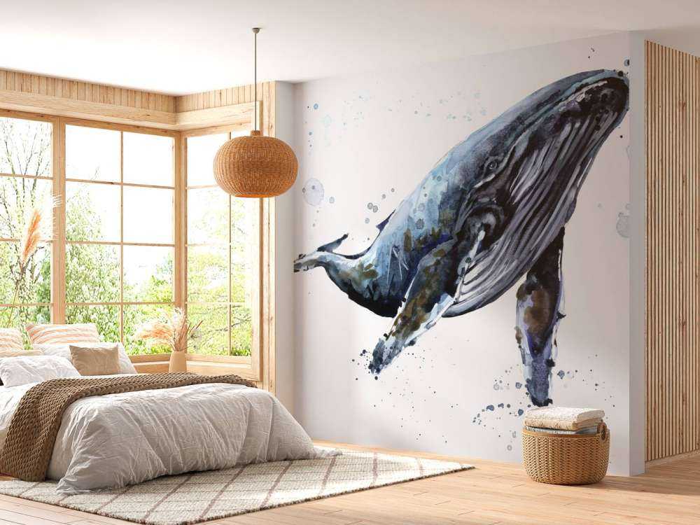 Baleine à bosse en aquarelle