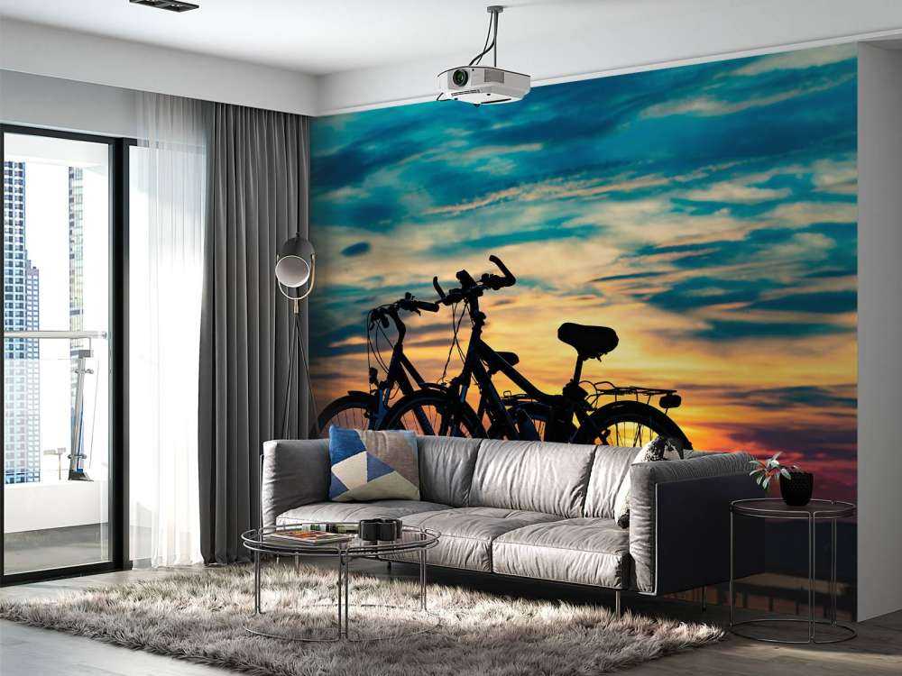 Vélo au coucher du soleil