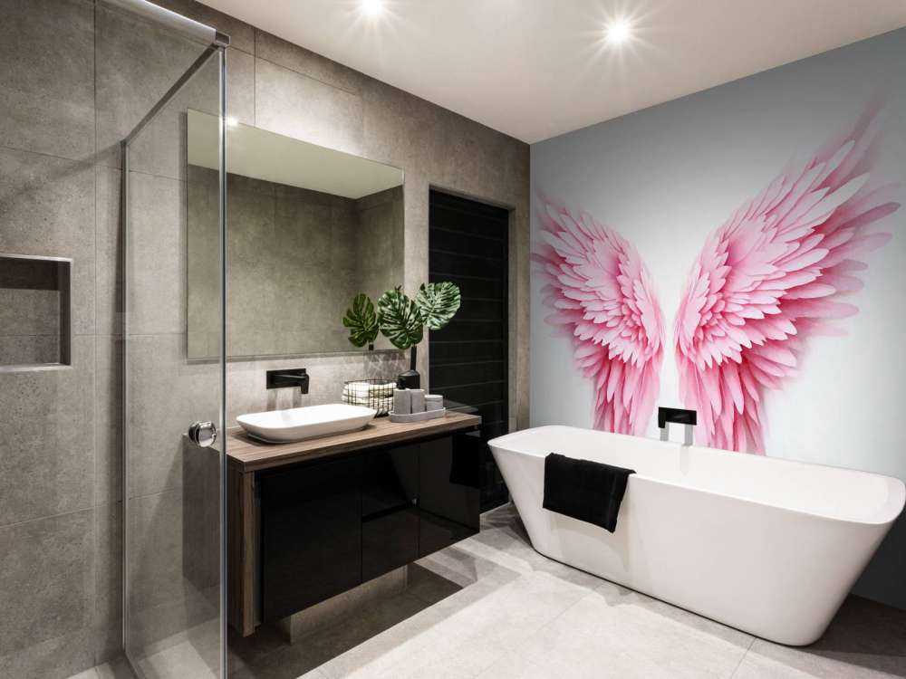 Pink watercolor guardian angel wings