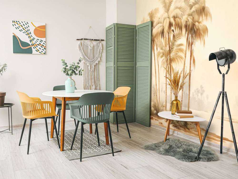 Golden desert palm tree oasis watercolor