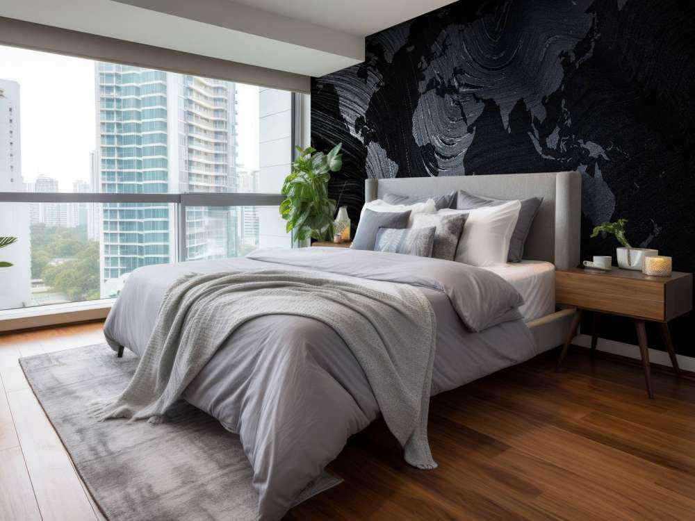 Carte du monde sur une feuille de palmier