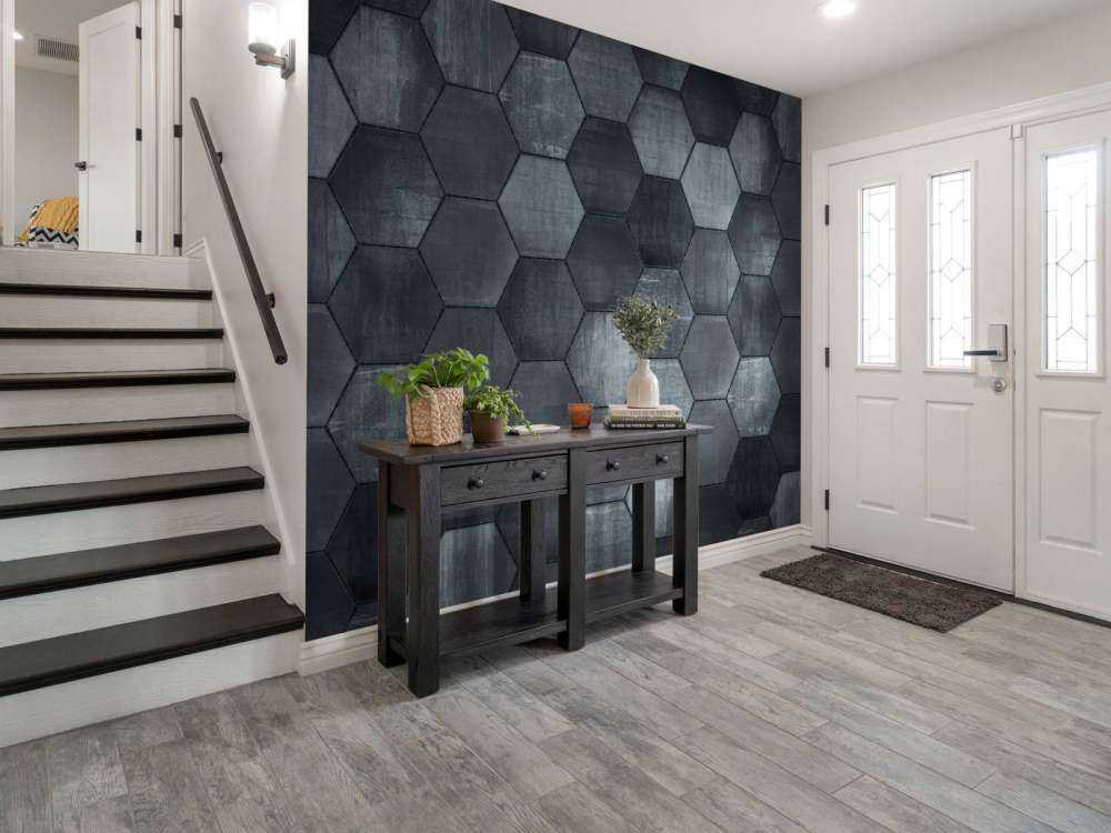 Hexagones en pierre grise