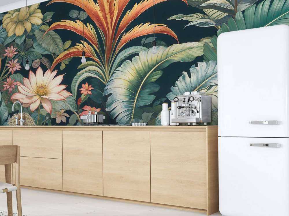 Fleurs tropicales aux couleurs profondes