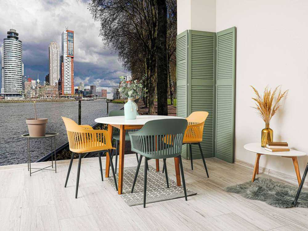 Skyline de Rotterdam depuis le quai