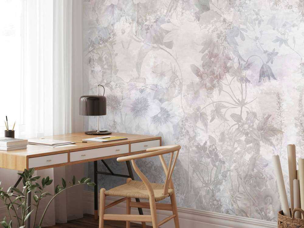 Jardin aquarelle taupe