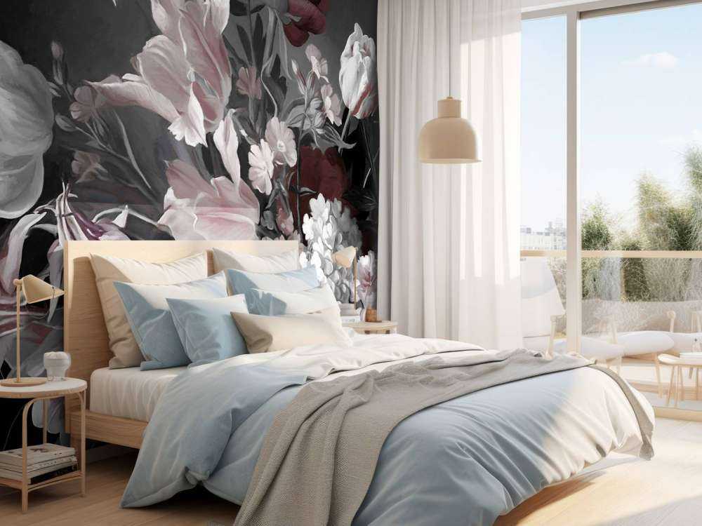 Bouquet avec des tulipes rouges