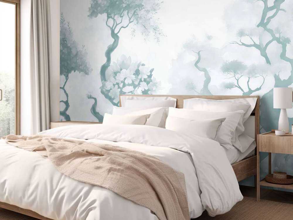 Arbres en fleurs verts
