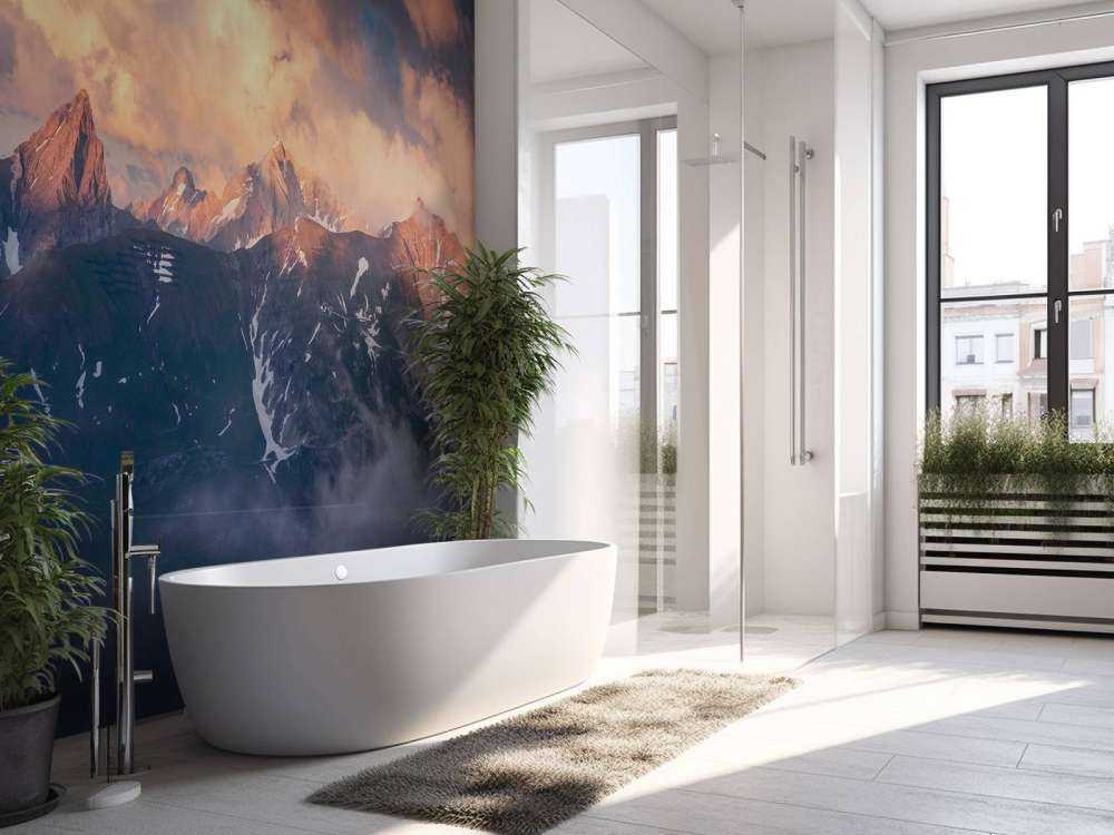 Lumière du soir sur la crête de la montagne