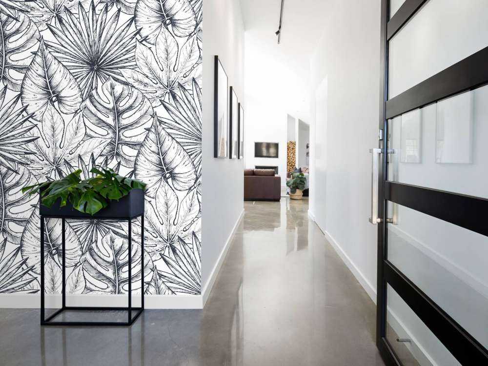 Feuilles blanches dessinées