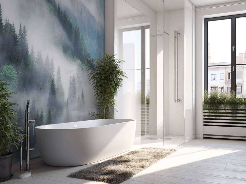 Forêt brumeuse dans les montagnes