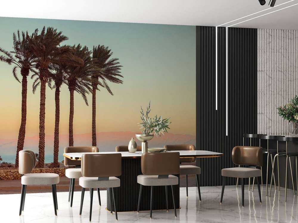 Palmiers au coucher du soleil