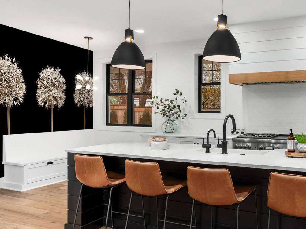 Trois fleurs d'allium en ligne