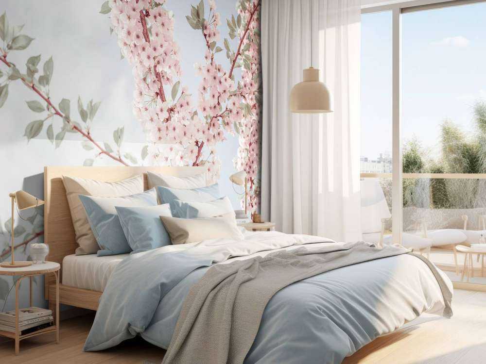 Fleurs épanouies vues d'en bas