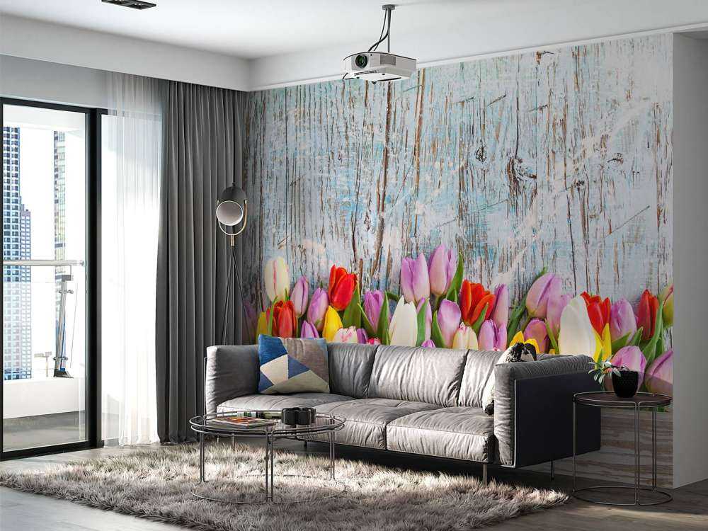 Tulipes avec du bois