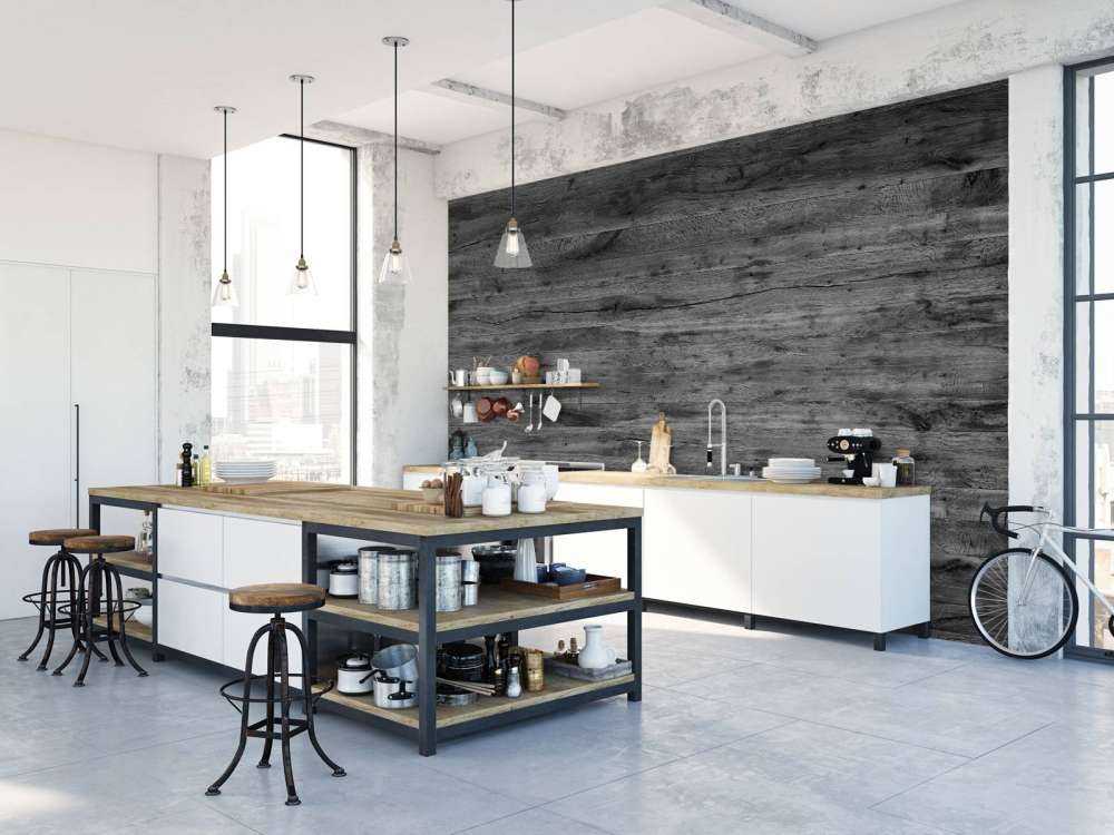 Planches de bois gris