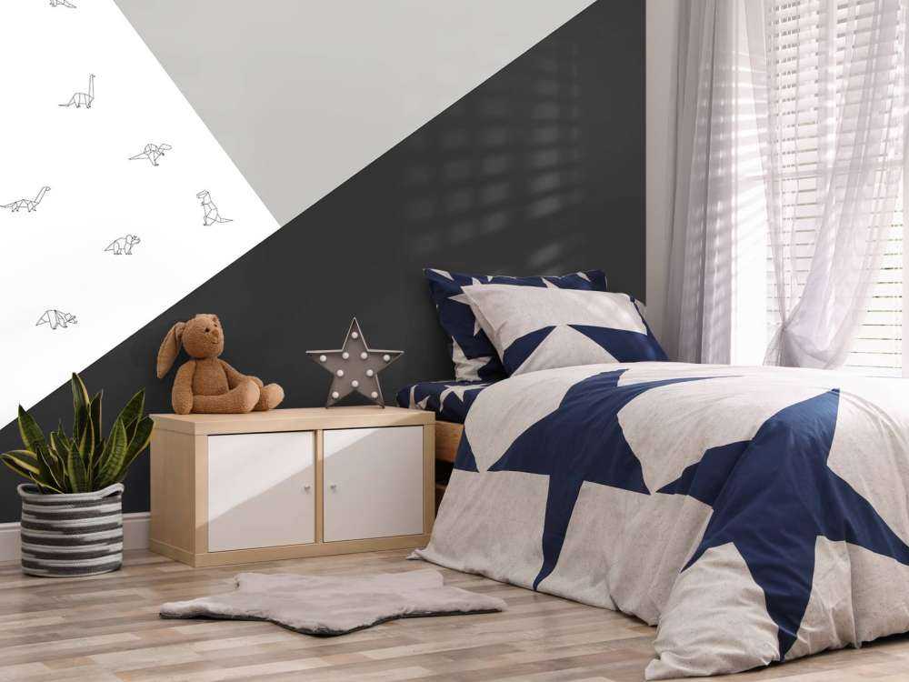 Triangles noirs et blancs avec des dinosaures