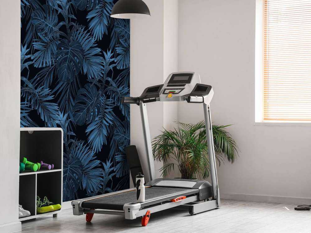 Motif Feuilles tropicales bleues