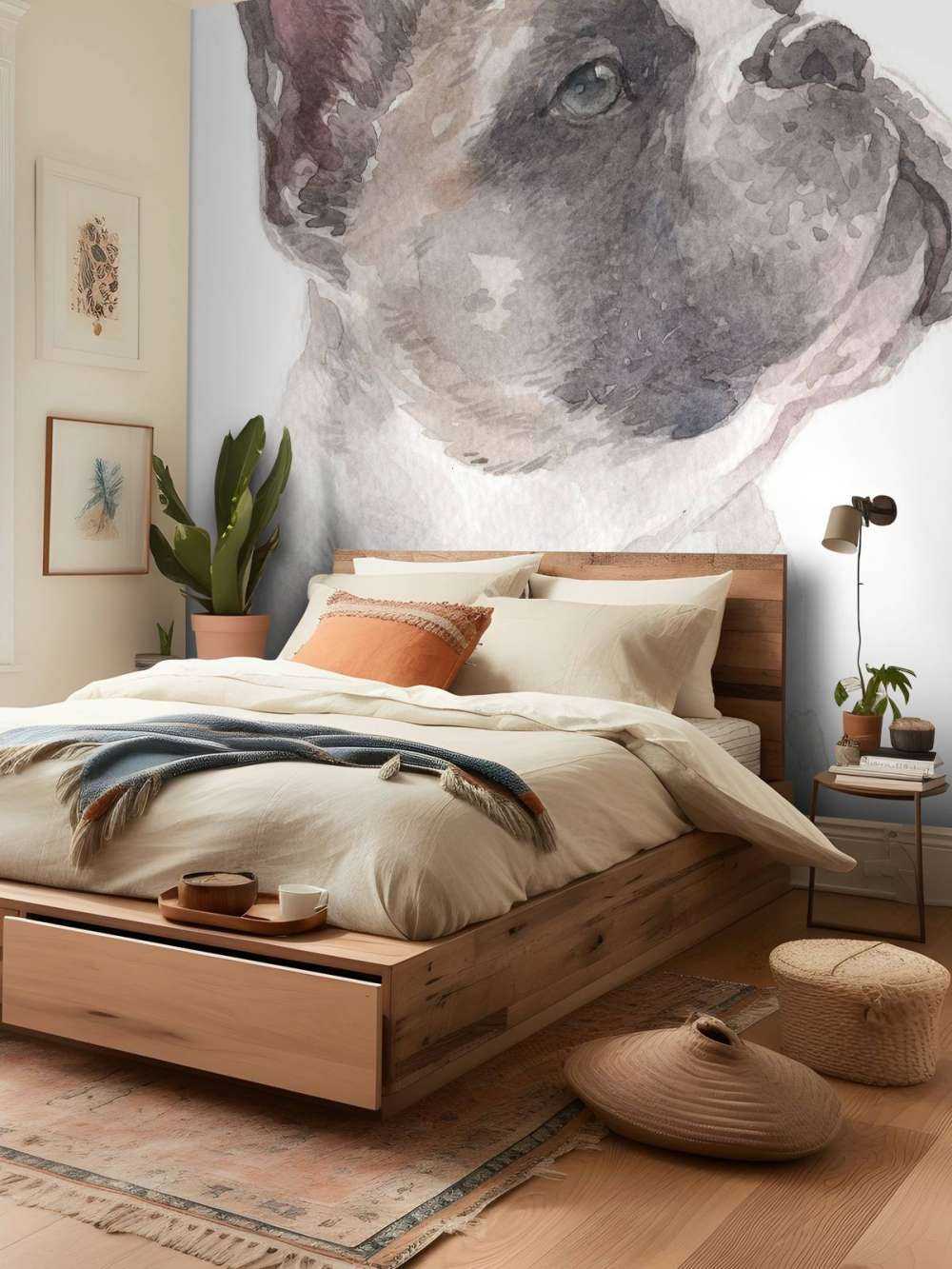 Aquarelle Bouledogue français