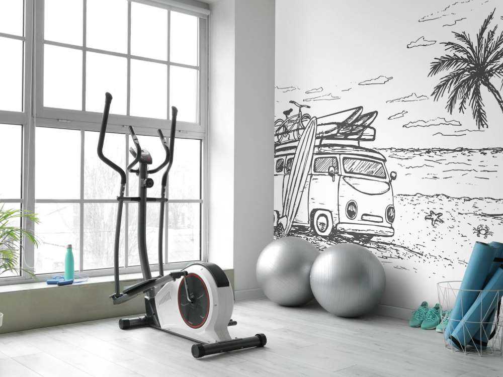 Dessin de plage style crayon