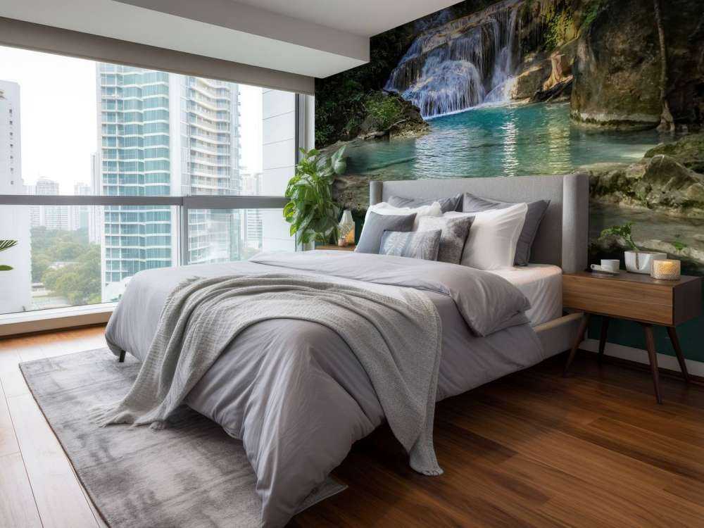 Pêche dans une chute d'eau