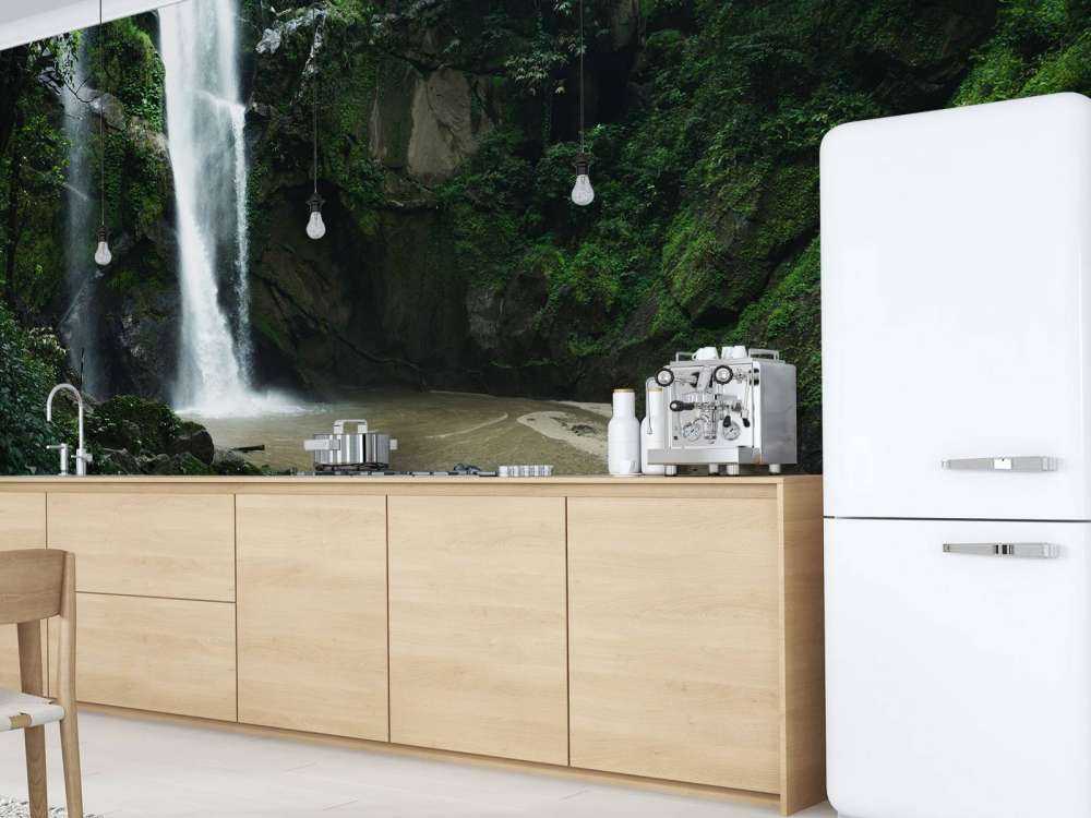 Chute d'eau dans une forêt profonde