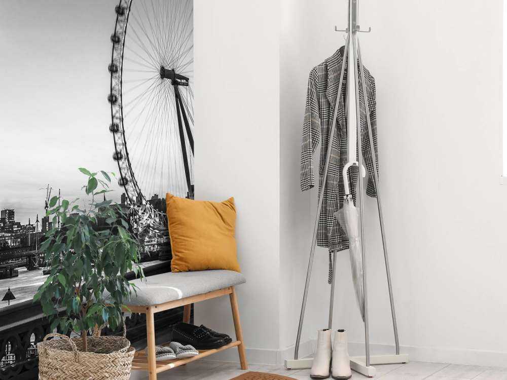 Grande roue en noir et blanc