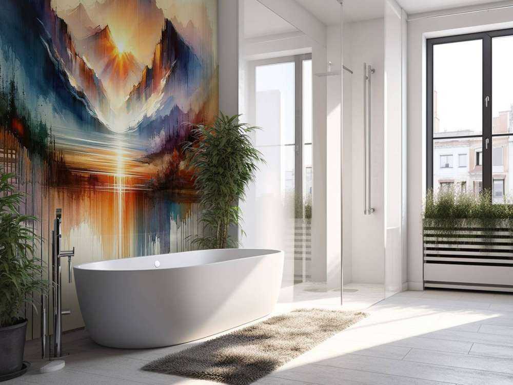 Paysage de montagnes abstraites à l'aquarelle