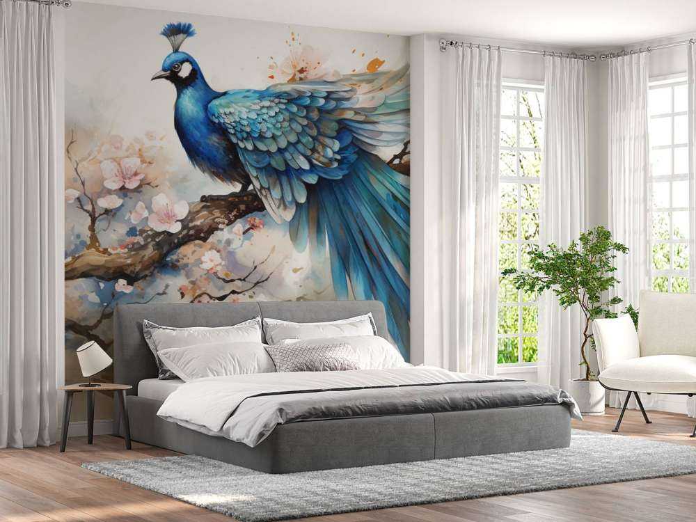 Paon dans la Brume de Printemps