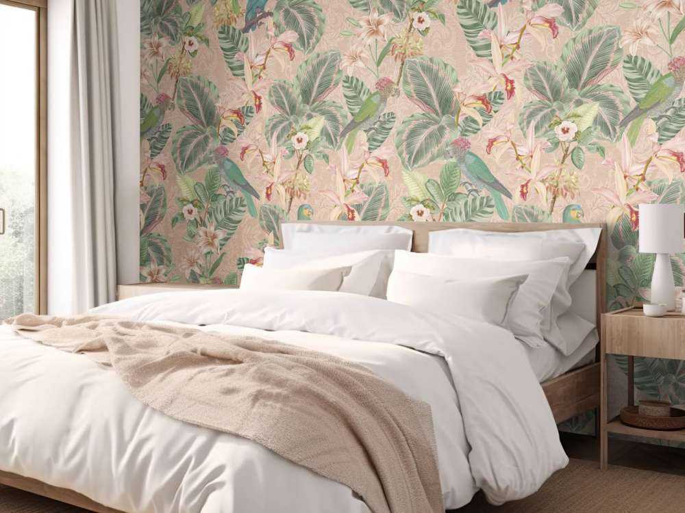 Oiseaux et perroquets de la jungle tropicale - terracotta