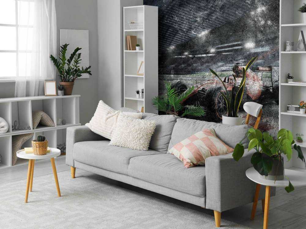 Voiture de course dans un stade