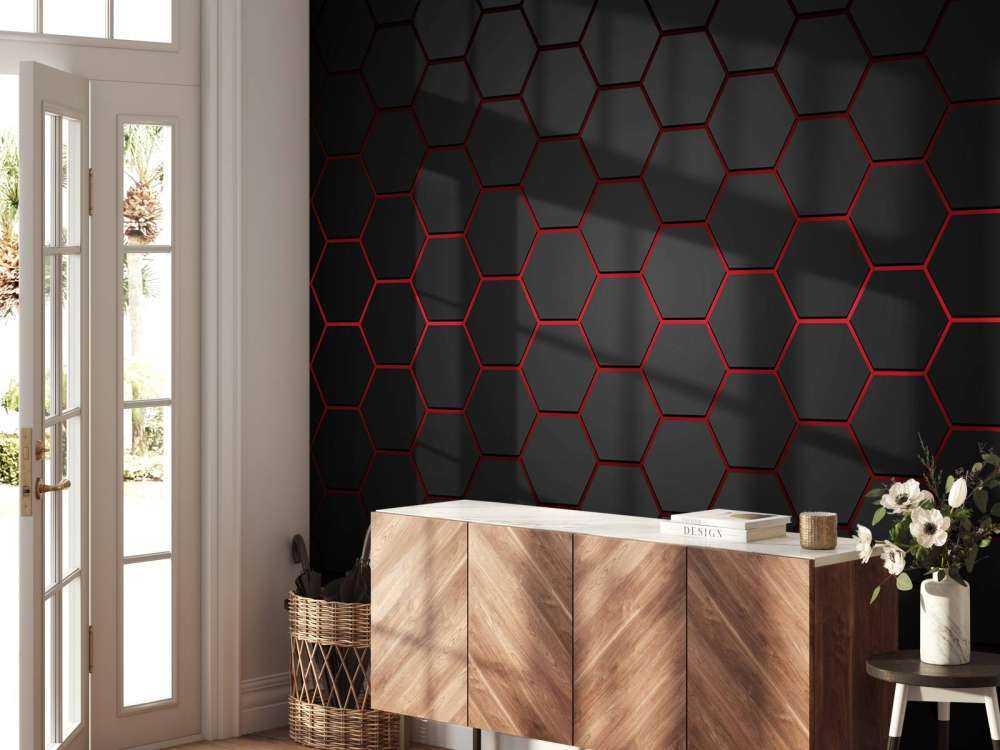 Hexagones rougeoyants