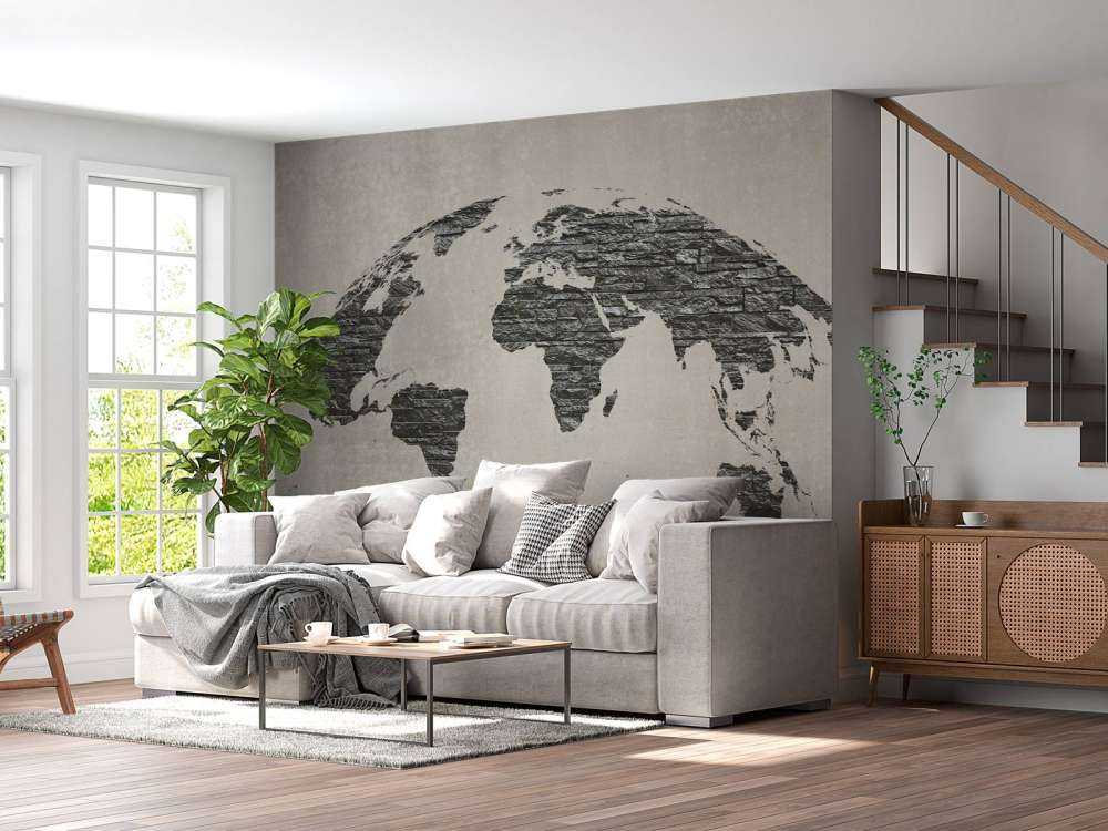 Carte du monde pierres sombres