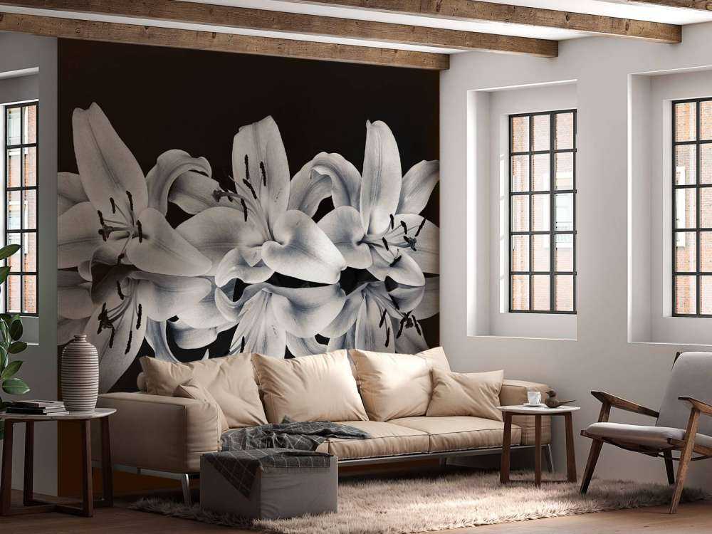 Fleurs en noir et blanc