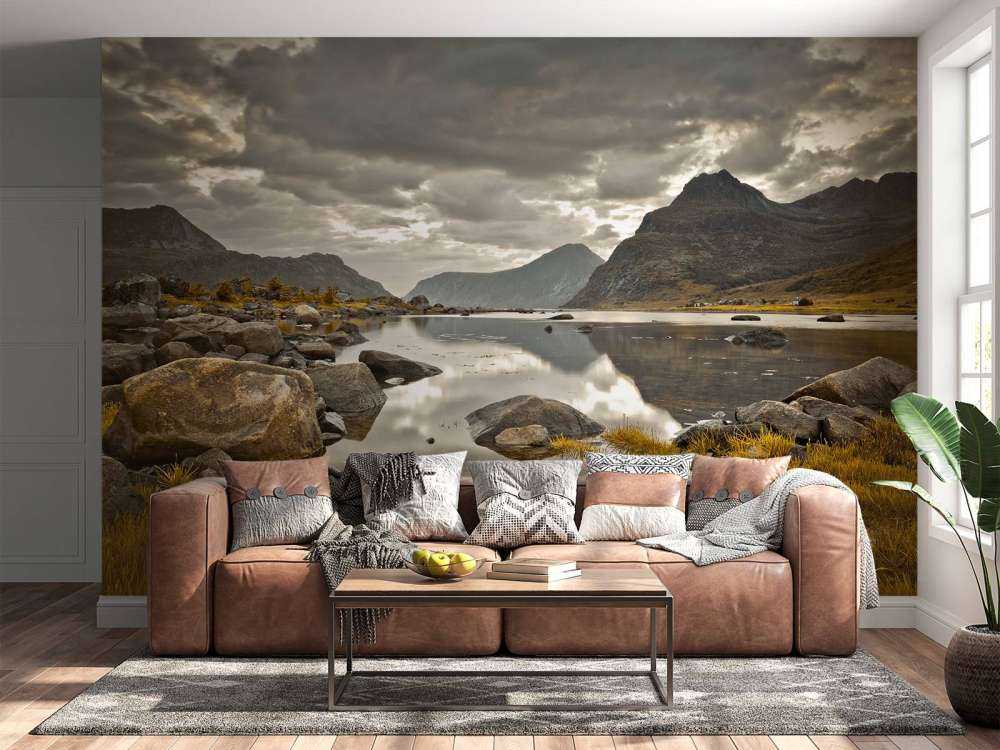 Les îles Lofoten dans les nuages