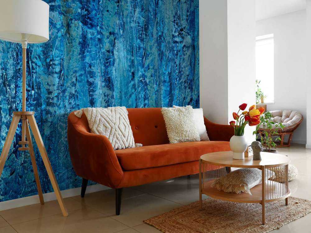 Peinture avec des nuances de bleu