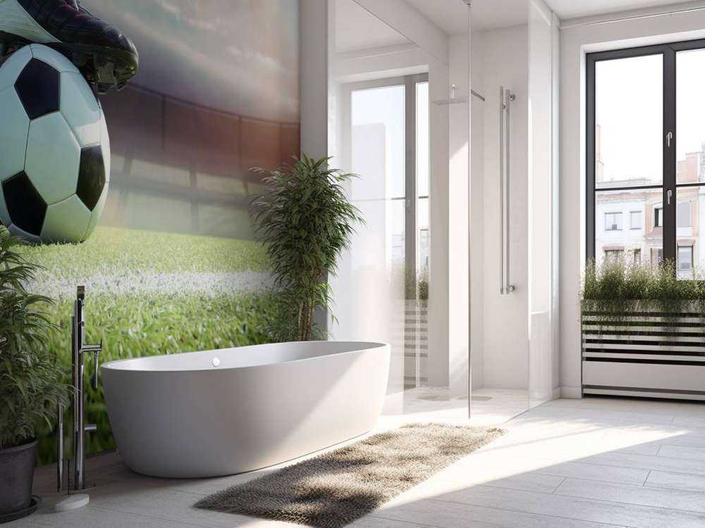 Stade avec un joueur de football